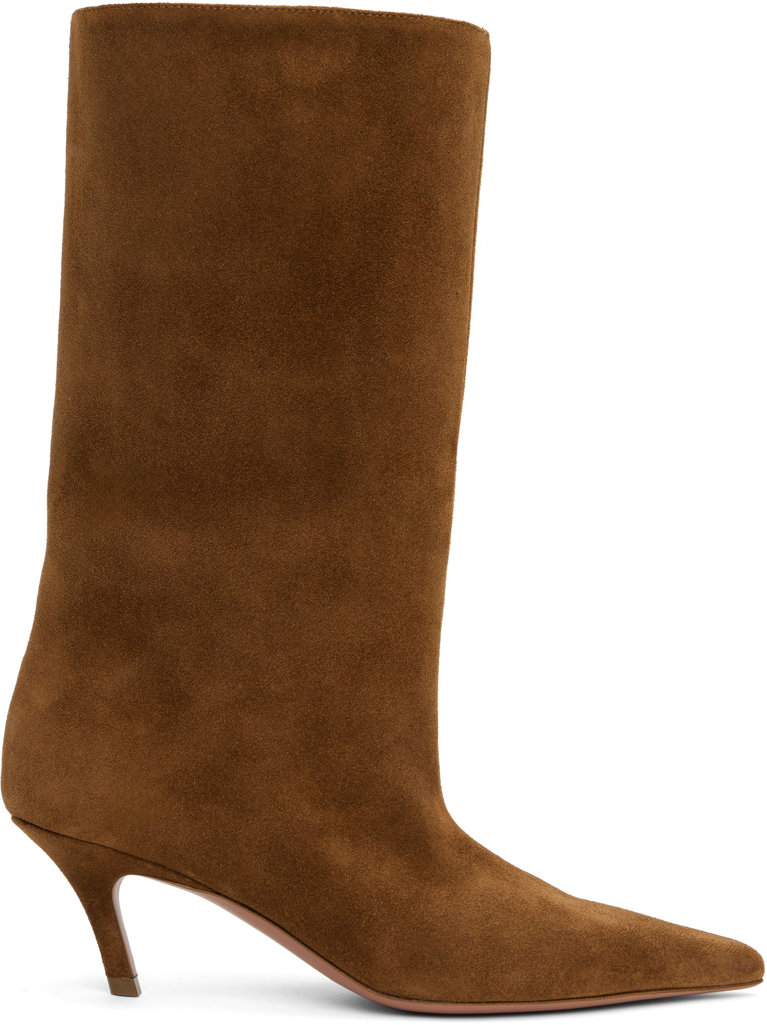 Облекло Amina Muaddi Amina Muaddi Fiona 60 Suede Kitten Heel Boots Кафяво | FIONA BOOT SUEDE, 0
