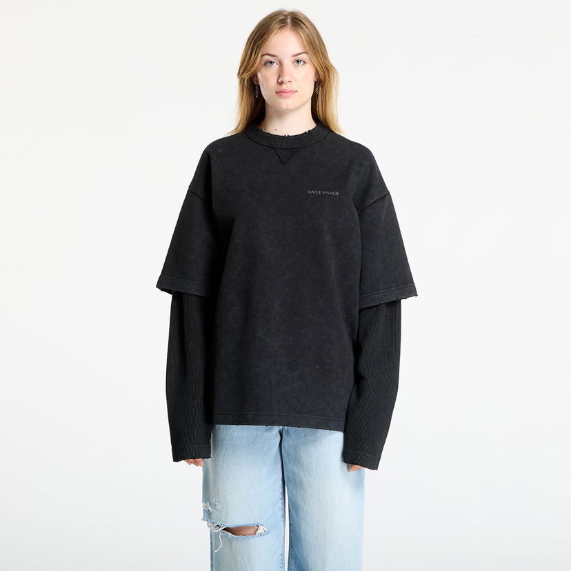Суитчър DAILY PAPER Daily Paper Layered Long Sleeve T-Shirt Черно | 2521066