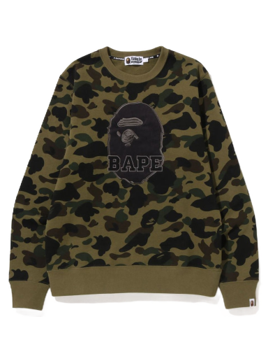 Пуловер BAPE 1St Camo Crewneck Зелено | 1I80-113-010