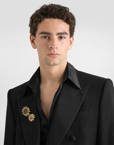 Значка Dolce & Gabbana Sartoria Floral Brooch With Rhinestones Жълто | WPS1F6W1111ZOO00, 1