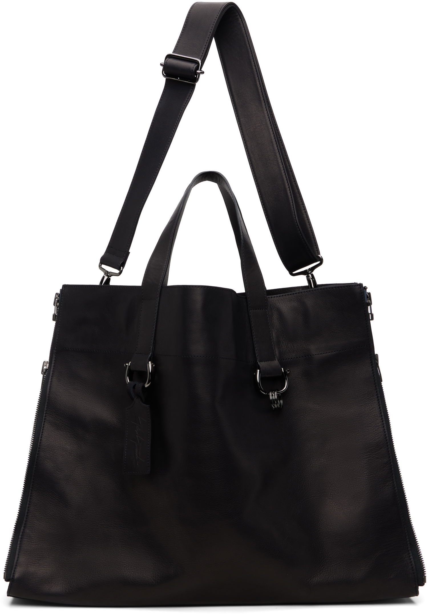 Голяма пазарска чанта Yohji Yamamoto YOHJI YAMAMOTO Zipper LL Tote Черно | DM-I01-784, 0