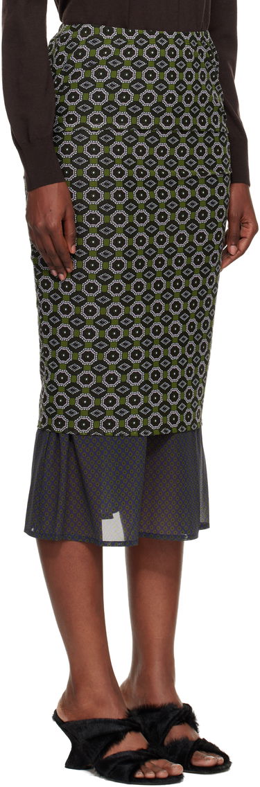 Пола Dries Van Noten Dries Van Noten Geometric Pattern Transparent Mesh Midi Skirt Многоцветен | 252-011123-2623, 4