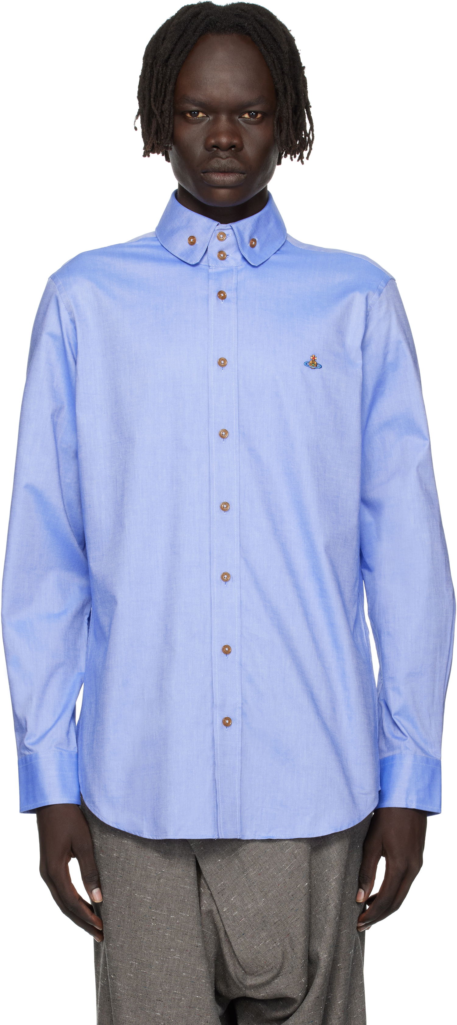 Риза Vivienne Westwood Vivienne Westwood Two Button Krall Shirt Синьо | 24010005-W017R-, 0