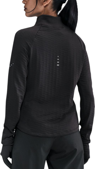 Тениска Nike Long-Sleeve Textured Mock Neck Running Top Swift Черно | hv2969-010, 1