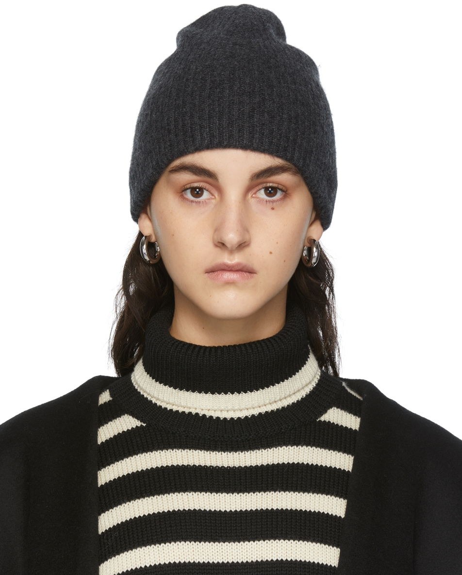 Шапка TOTEME TOTEME Ribbed Cashmere Beanie Сиво | 214-870-753, 0