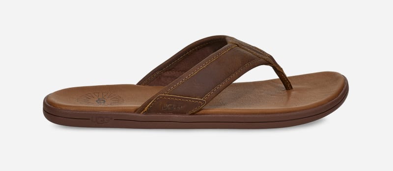 Кецове и обувки UGG ® Seaside Leather Flip Flop Кафяво | 1102690-LUG