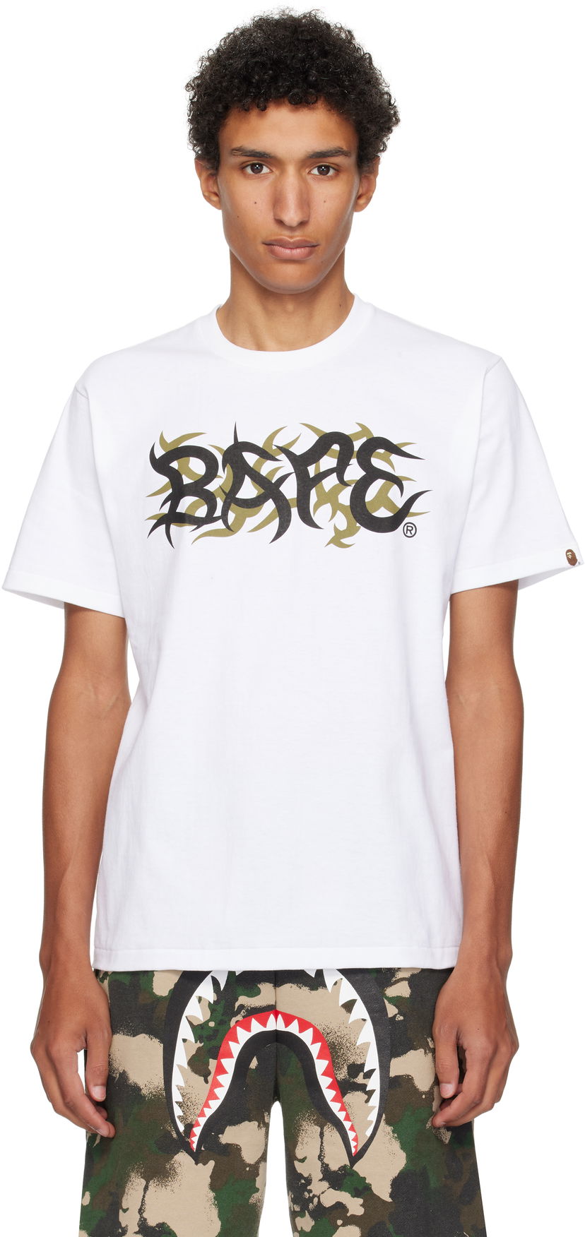 Тениска BAPE Trial Camo 'BAPE' Logo T-Shirt Бяло | 001TEL301037M
