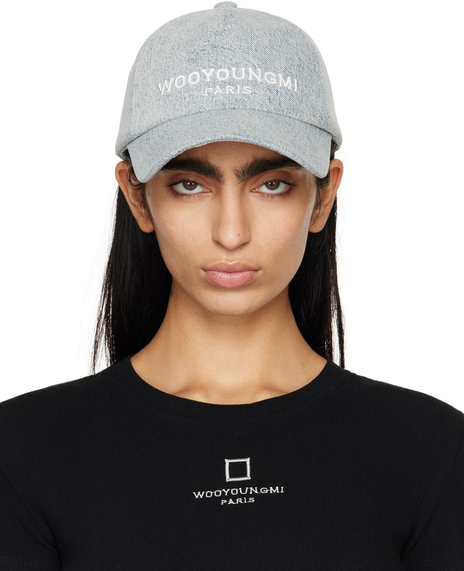 Шапка с козирка WOOYOUNGMI WOOYOUNGMI Embroidered Denim Baseball Cap Сиво | W241AC52, 0