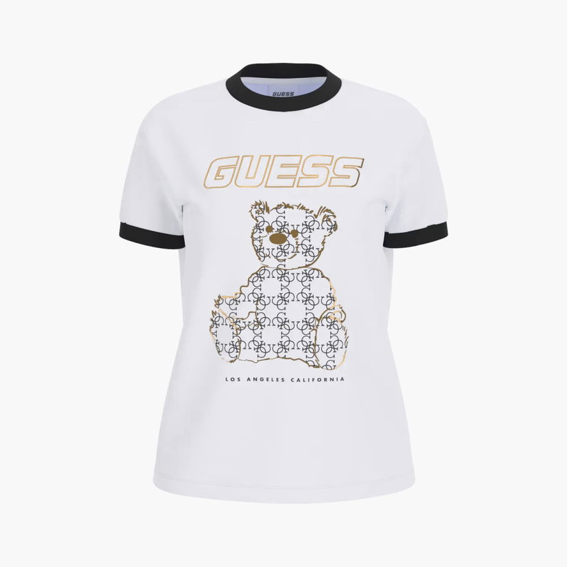 Тениска GUESS Logo Bear Print T-Shirt Бяло | V4BI02K8FQ4-G011