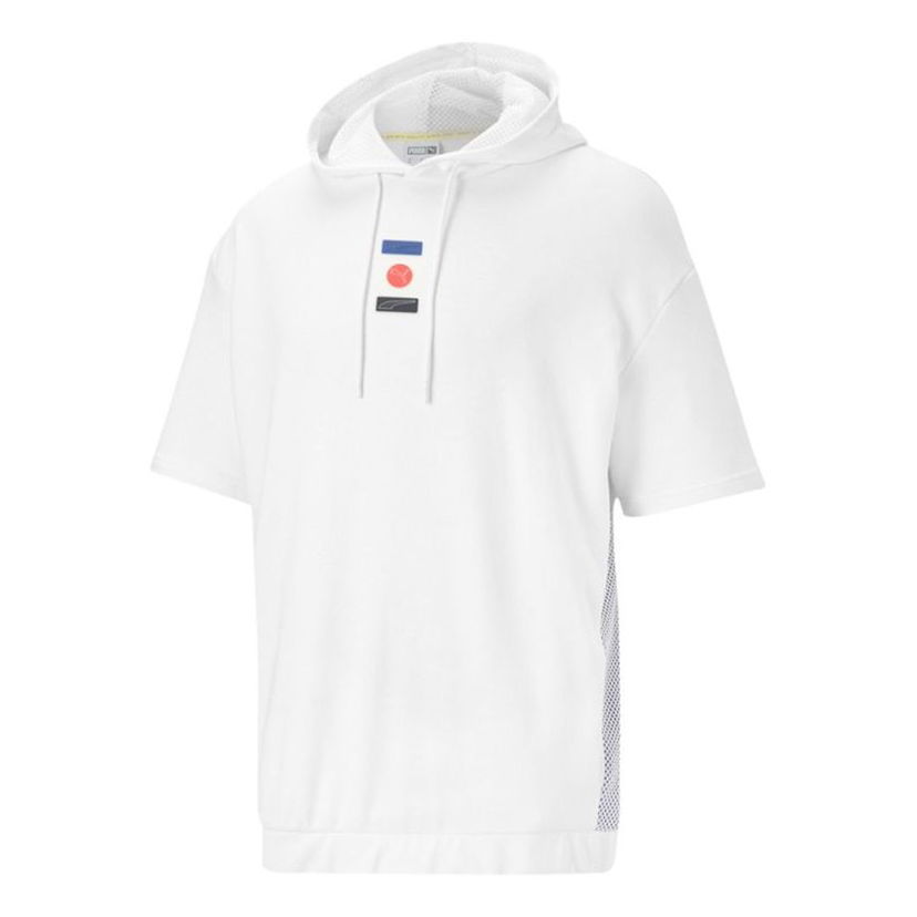 Суитчър Puma Decor 8 Short Sleeve Hoodie Бяло | 531086-02