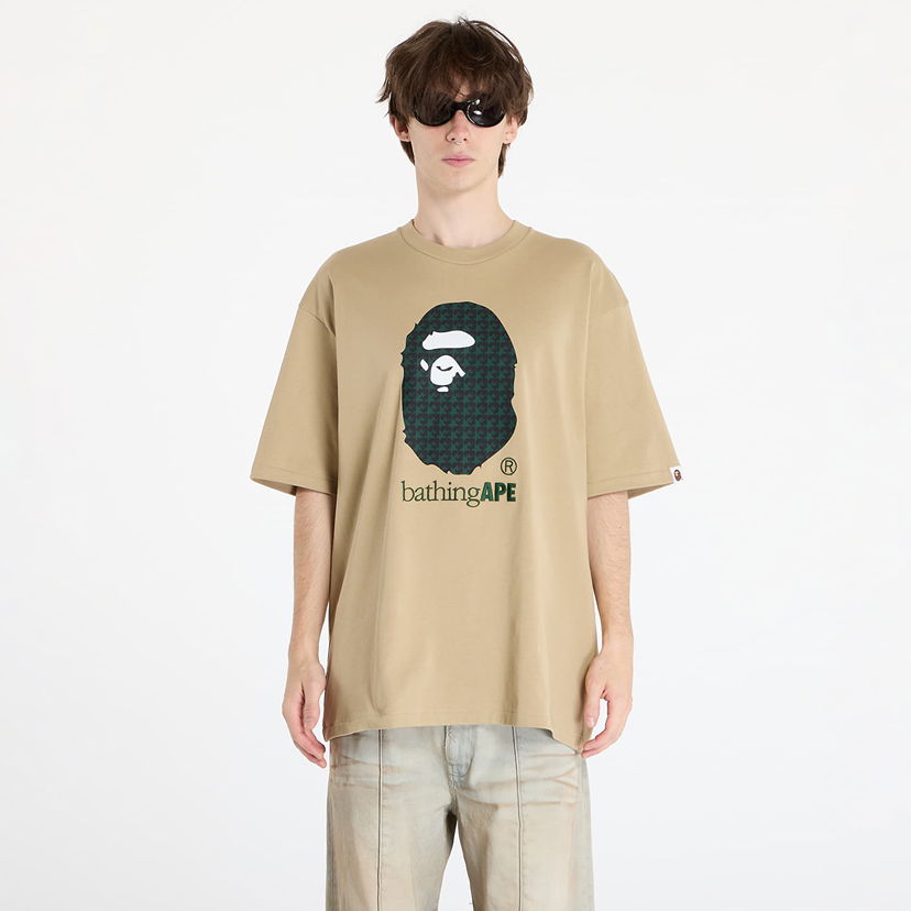 Тениска BAPE Sta Houndstooth By Bathing Ape Relaxed Fit Tee Бежово | 001TEK801329M BEI