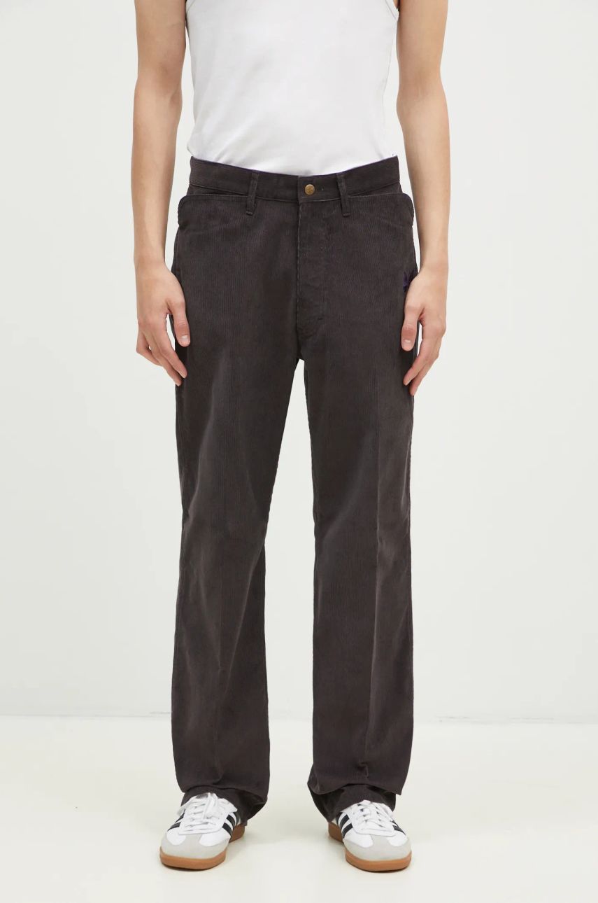 Панталони Needles Corduroy Straight-Leg Trousers Сиво | PU217, 0
