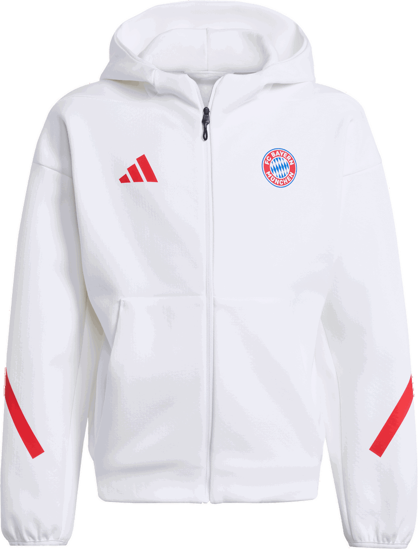 Суитчър adidas Originals FC Bayern Munich Z.N.E. Anthem Full-Zip Hoodie Бяло | jm9437