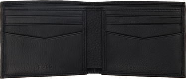 Портфейл BOSS Black Leather Logo Lettering Wallet Черно | 50529512, 2