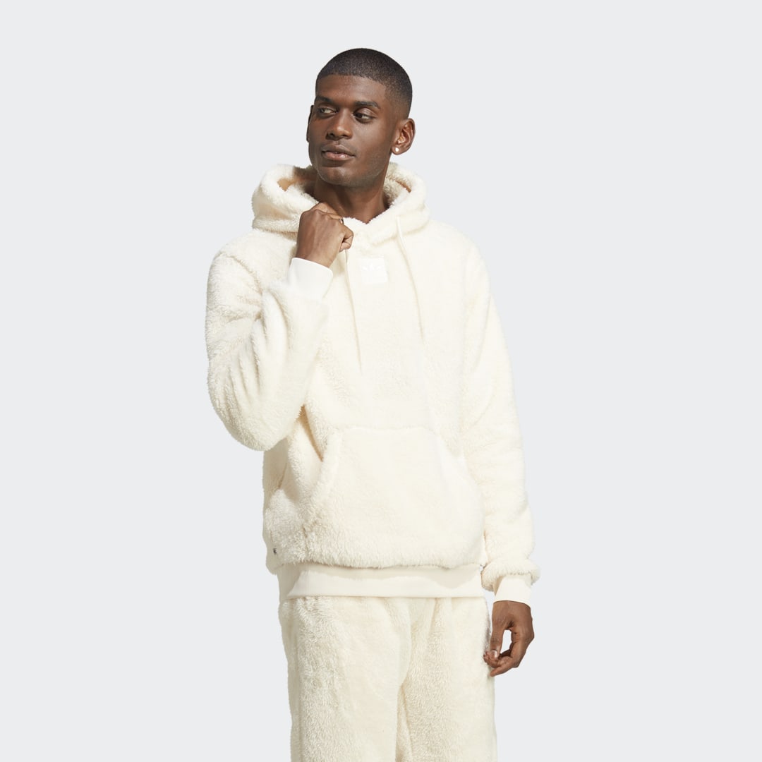 Суитчър adidas Originals Essentials+ Fluffy Fleece Бяло | HR8620, 1