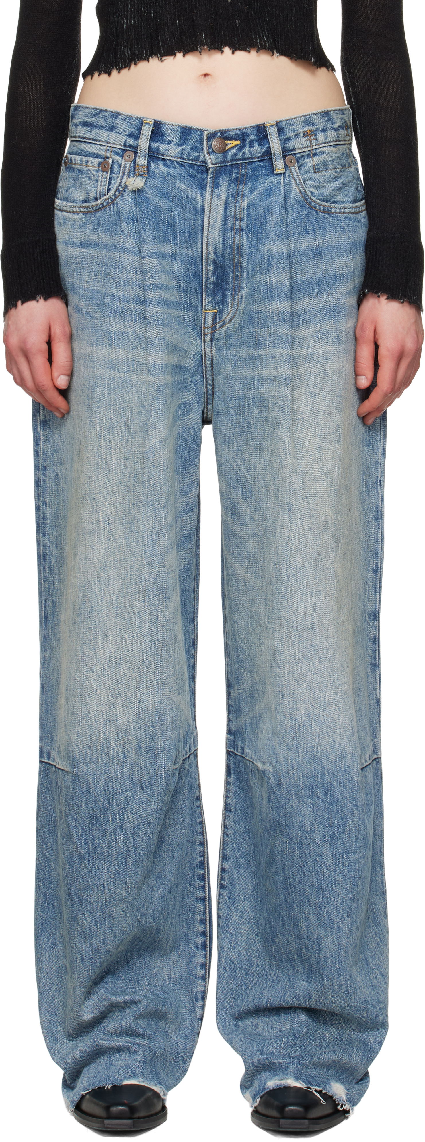 Дънки R13 R13 Wayne Articulated Knee Jeans Синьо | R13WD146-D149C, 0