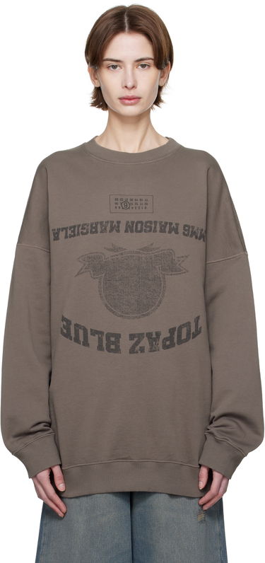 Пуловер Maison Margiela MM6 Maison Margiela Printed Sweatshirt Кафяво | SH0GU0023 M25012, 0