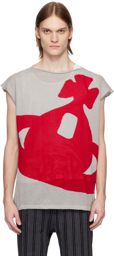 Пуловер Vivienne Westwood Vivienne Westwood Intarsia Pixel Orb Tank Top Сиво | 8101000P-K005X-, 0