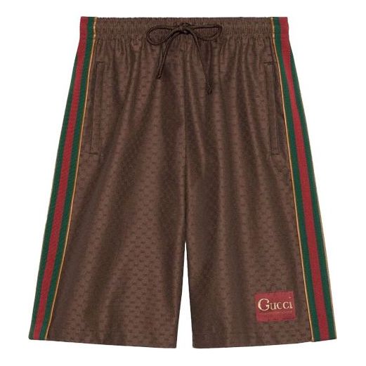 Къси панталони Gucci Gucci Printing Shorts Кафяво | 623220-XJCKV-2178