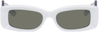 Gucci White Rectangular Sunglasses
