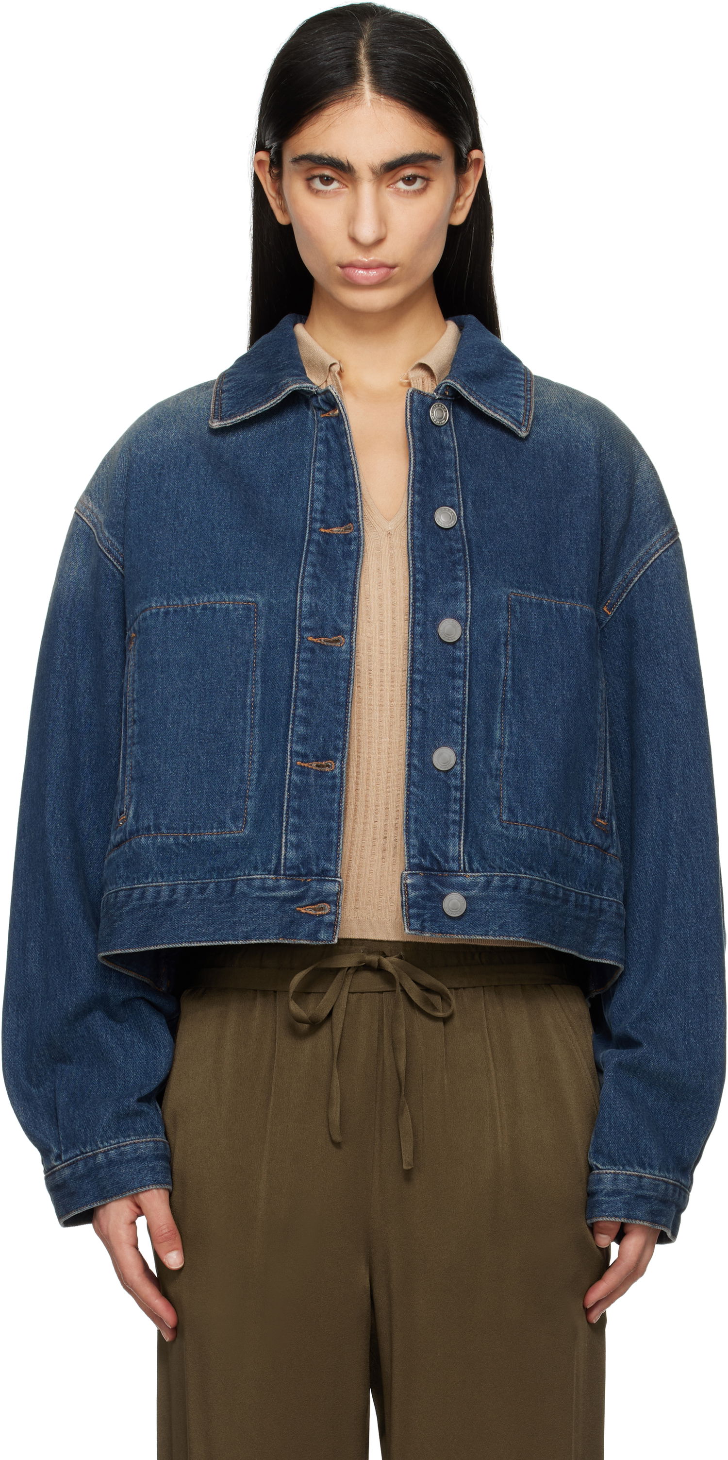 Яке ISABEL MARANT Isabel Marant Josephine Cropped Denim Jacket Синьо | VE0451FA-B1H04I, 0