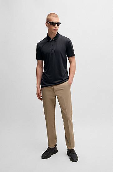 Поло тениска BOSS BOSS Stretch-Jersey Polo Shirt Черно | 50525162, 1