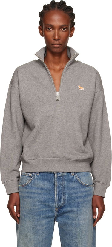 Суитчър MAISON KITSUNÉ Maison Kitsuné Half Zip Baby Fox Patch Sweatshirt Сиво | PW00308KM0341, 0
