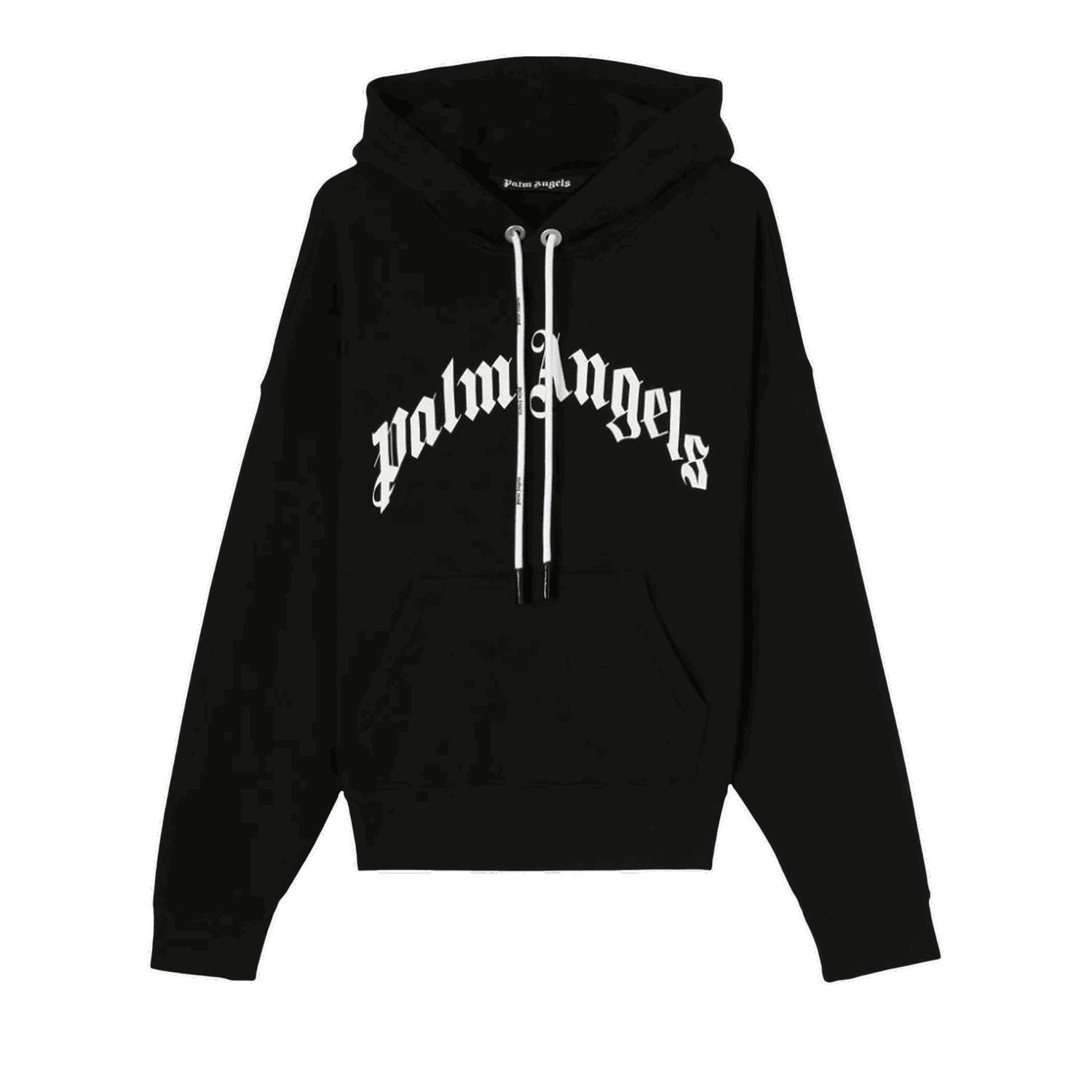 Суитчър Palm Angels Curved Logo Hoody Черно | PMBB058C99FLE0031001, 0