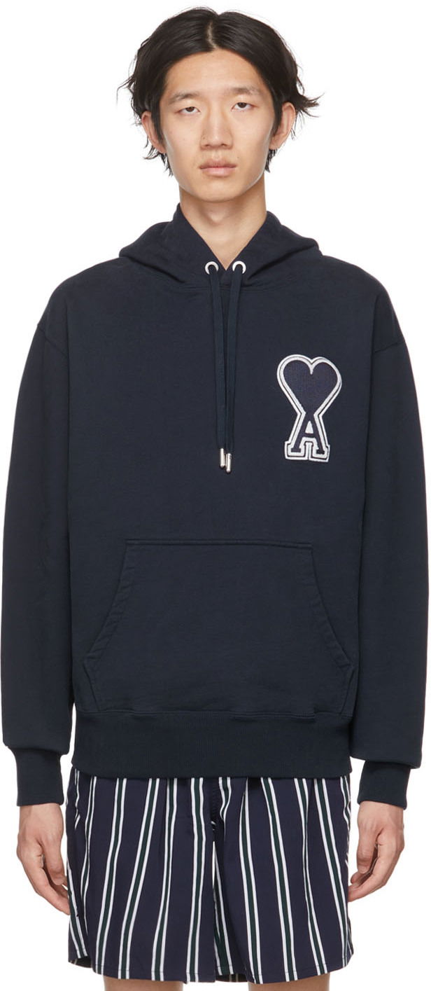 Суитчър AMI SSENSE x Hoodie Тъмно синьо | SPEUSW211.747.410, 0