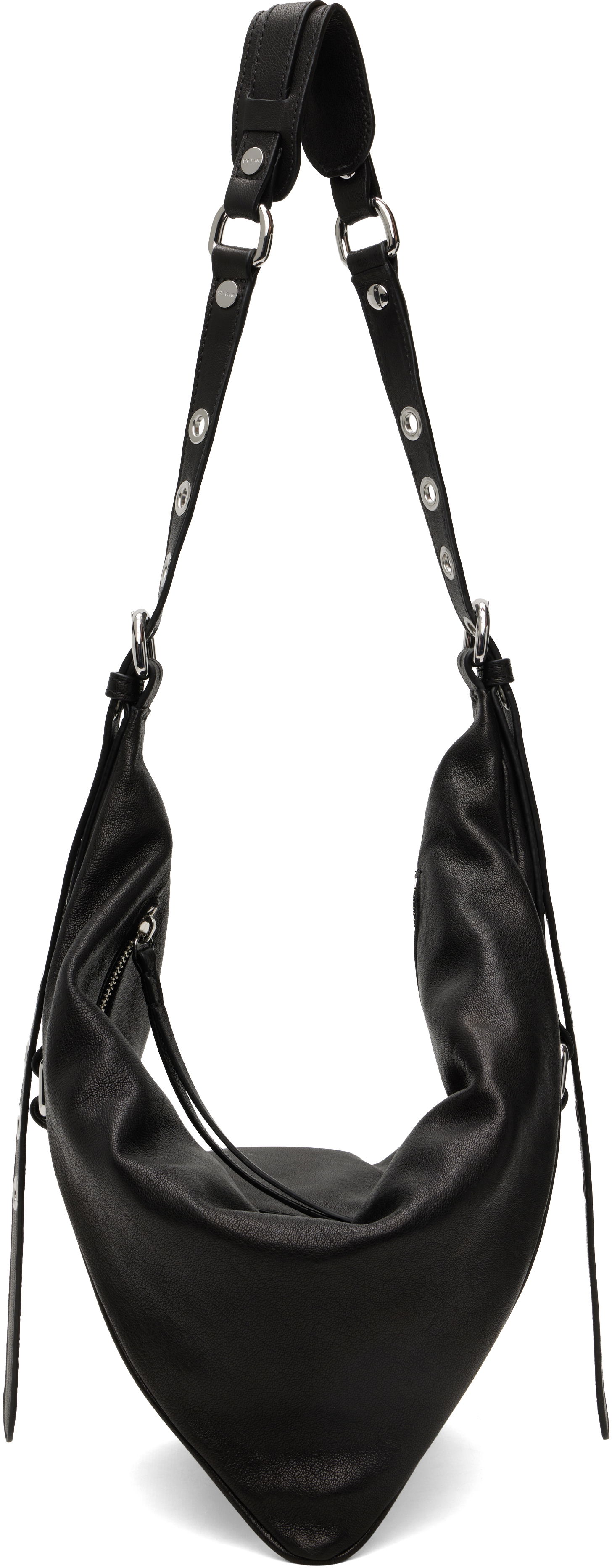 Чанта през рамо BY FAR BY FAR Trayana Washed Leather Shoulder Bag Черно | MWBSB063LL034BK001PL, 0