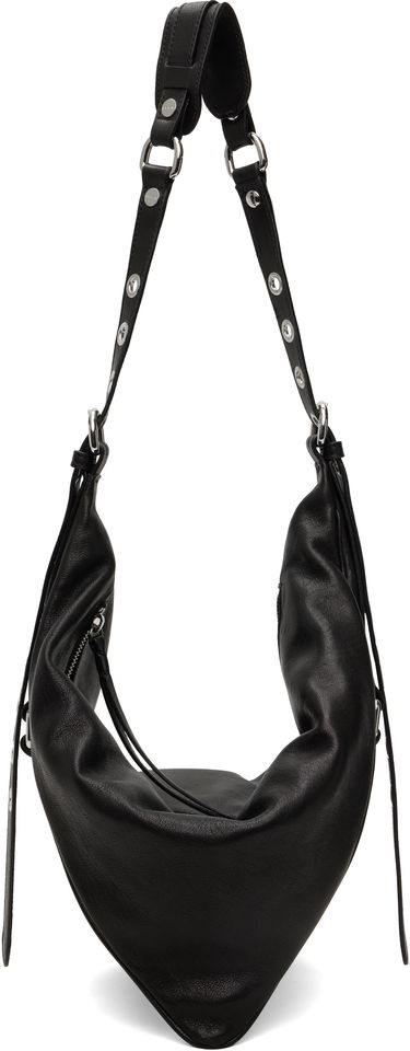 Чанта през рамо BY FAR BY FAR Trayana Washed Leather Shoulder Bag Черно | MWBSB063LL034BK001PL, 0