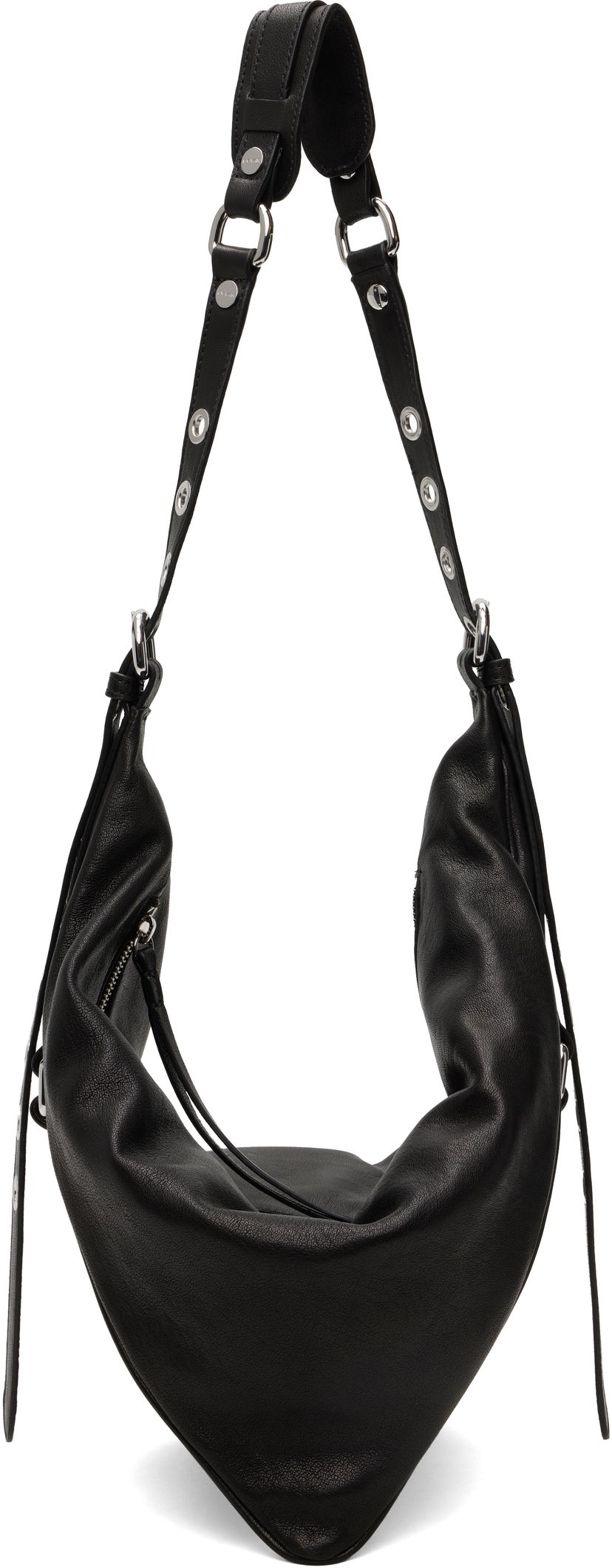 Чанта през рамо BY FAR BY FAR Trayana Washed Leather Shoulder Bag Черно | MWBSB063LL034BK001PL
