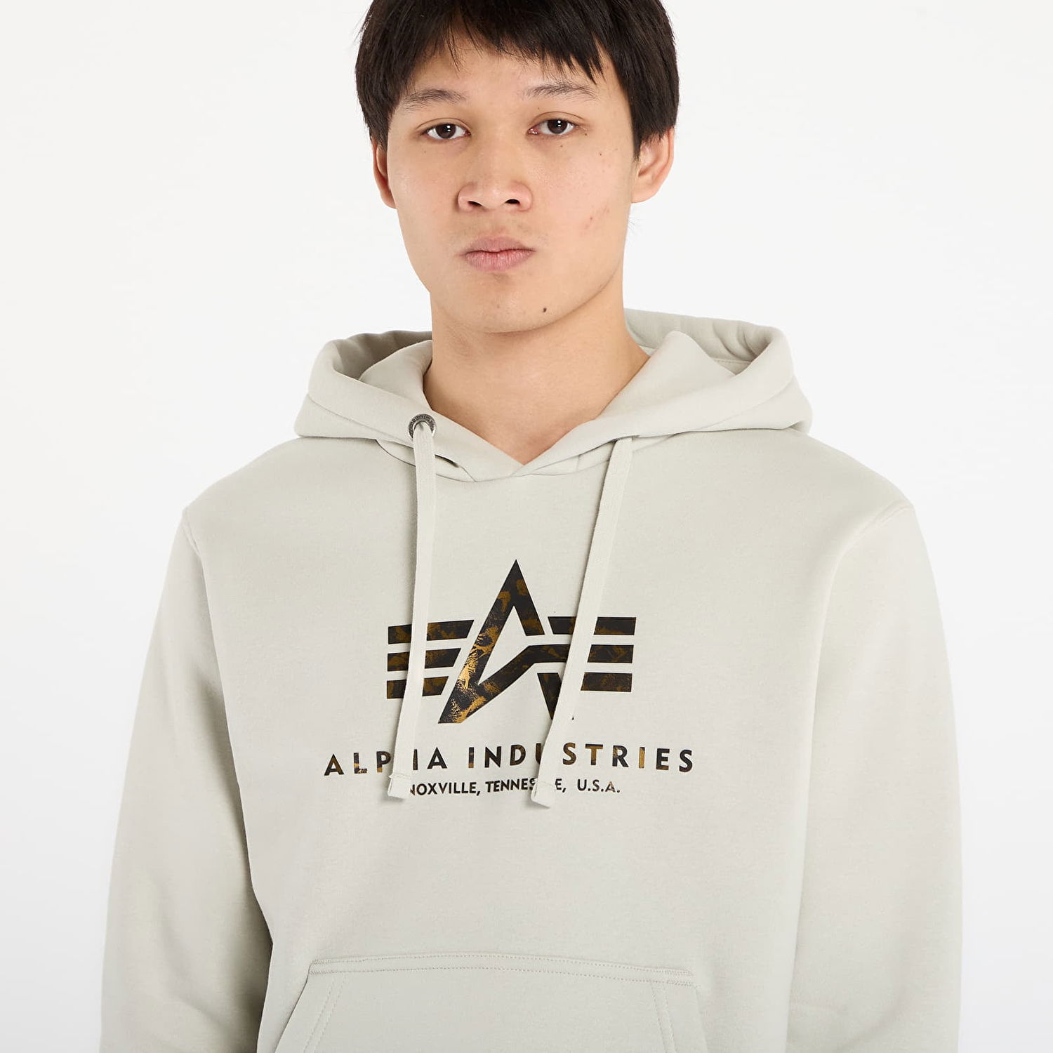 Суитчър Alpha Industries Basic Hoodie Effect Print Бежово | 178312EP-10, 1
