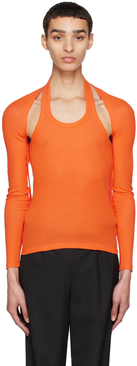 Потник Dion Lee Modular Halter Long Sleeve T-Shirt Оранжево
 | C3103R23, 0