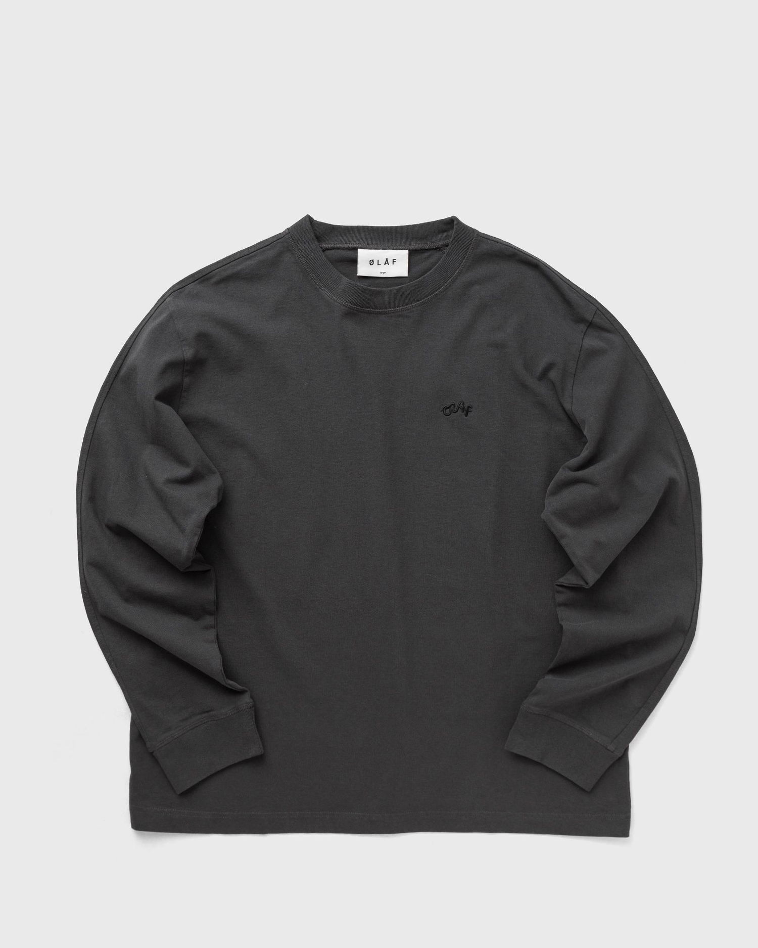 Тениска ØLÅF Long Sleeve Signature T-Shirt Черно | M220110-CHARCOAL, 0