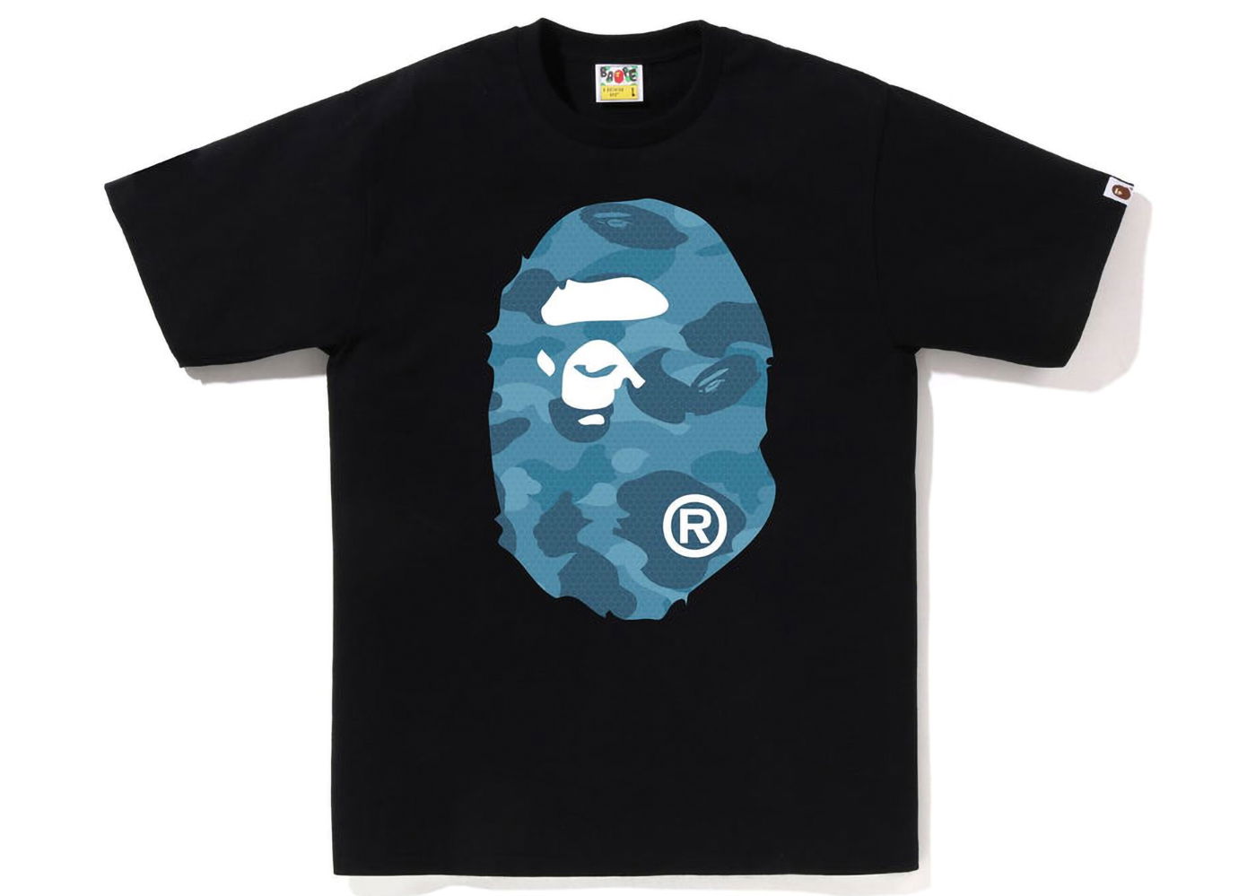 Тениска BAPE Honeycomb Camo Big Ape Head Tee Черно | 1J30-110-041, 0