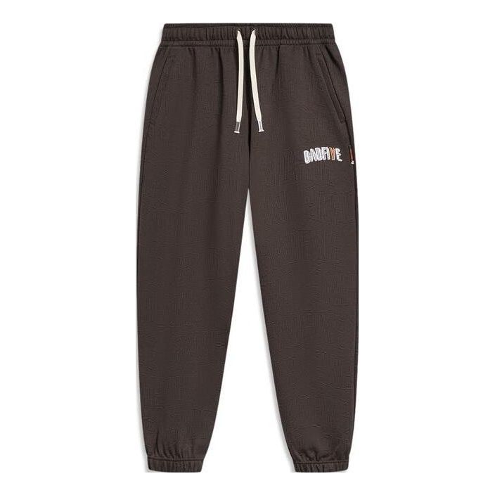 Спортни панталони Li-Ning BadFive Logo Knit Sweatpants Кафяво | AKLT841-2