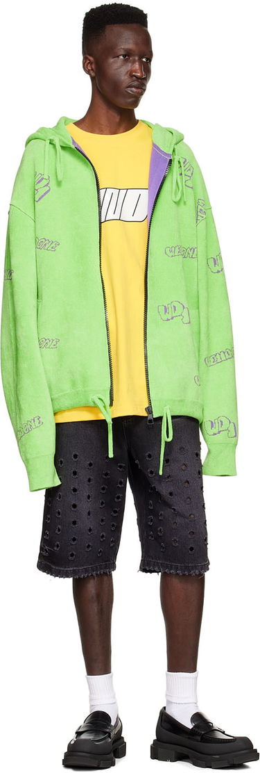Суитчър We11done We11done Viscose Zip-Up Hoodie Зелено | WD-KJ1-22-616-U-LM, 3