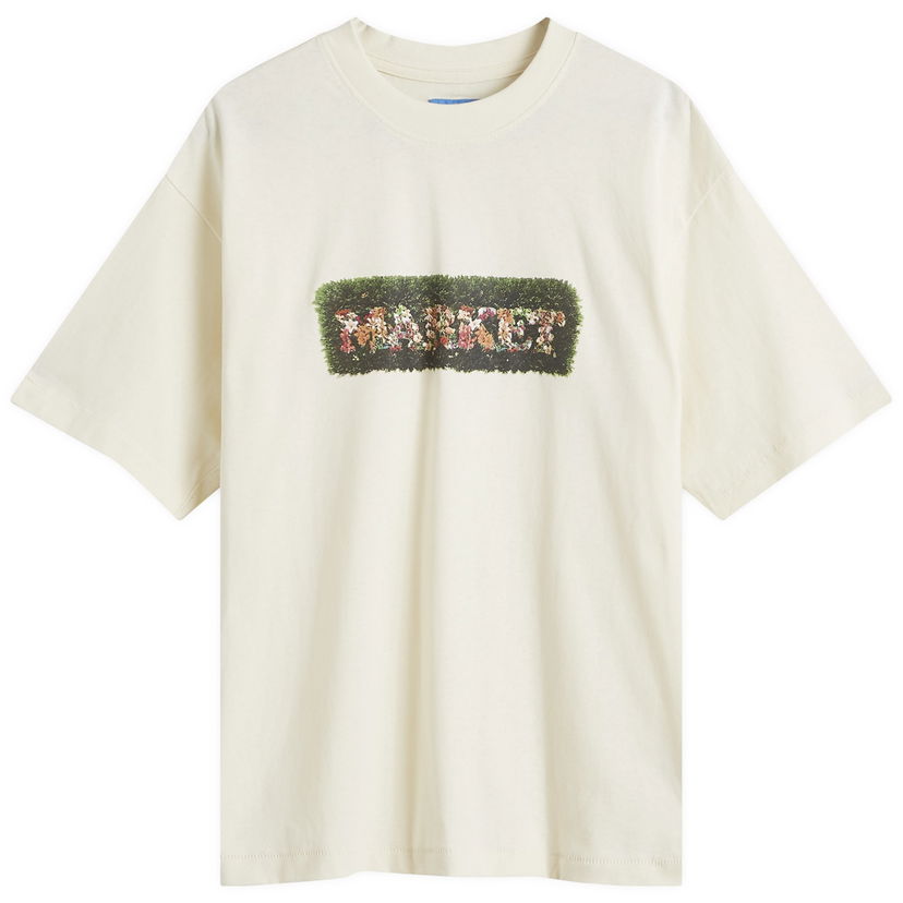 Тениска MARKET Hedges T-Shirt Ecru Size Бяло | 399001934-ERU