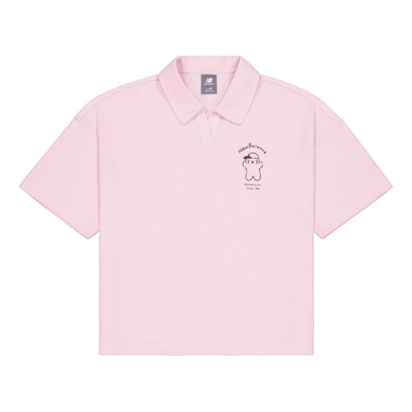 Поло тениска New Balance Graphic Polo Shirt Розово | NFE27052-PK