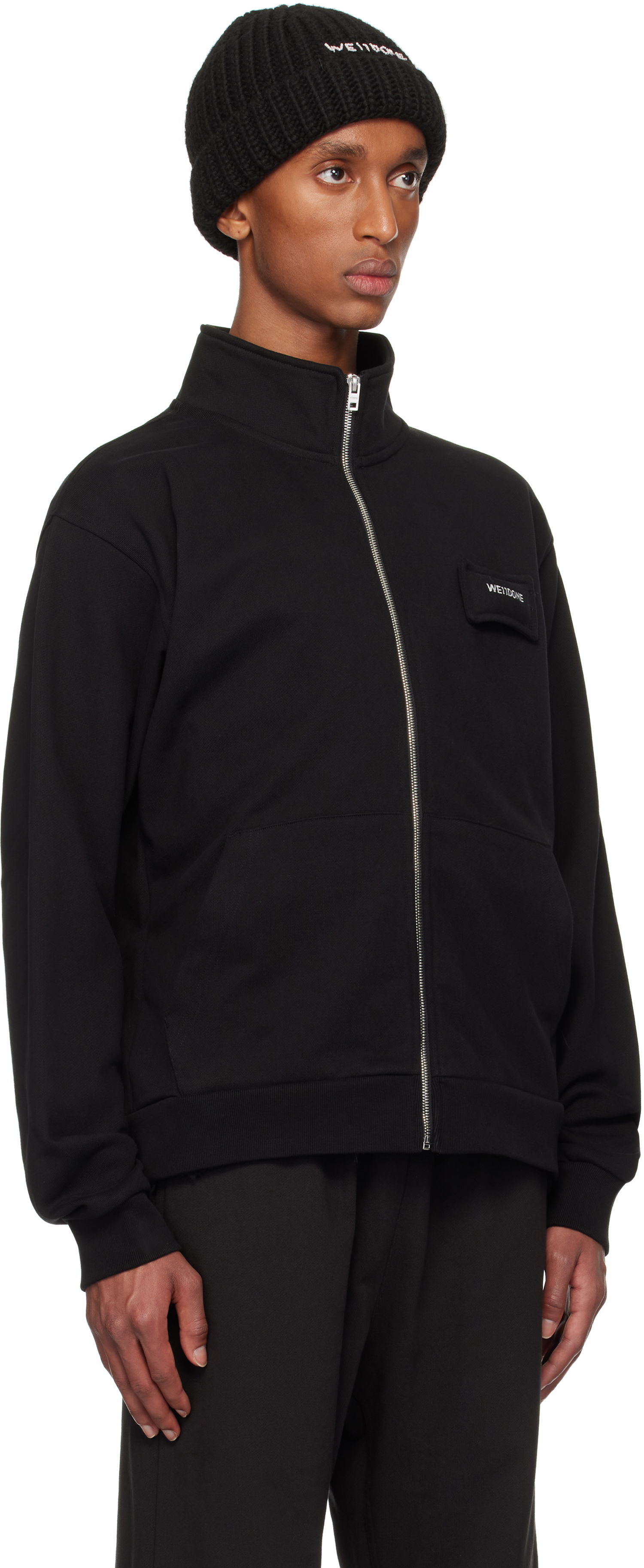 Суитчър We11done Pillow Logo High-Neck Jacket Черно | WD-TJ3-24-827-U-BK, 1
