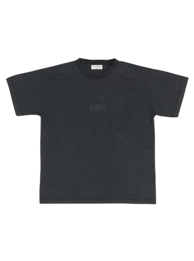 Тениска Balenciaga BB Paris Icon Medium Fit T-Shirt Черно | 612965TMVG79034