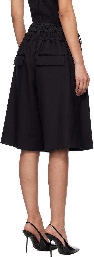 Къси панталони Marine Serre Marine Serre Virgin Wool Twill Shorts Черно | MSH010A RWOV0001, 2