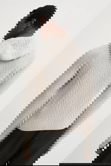 Суитчър HELIOT EMIL Lightweight Wavy Textured Wool Hoodie Бежово | SS25.M.07.070.ST18, 2