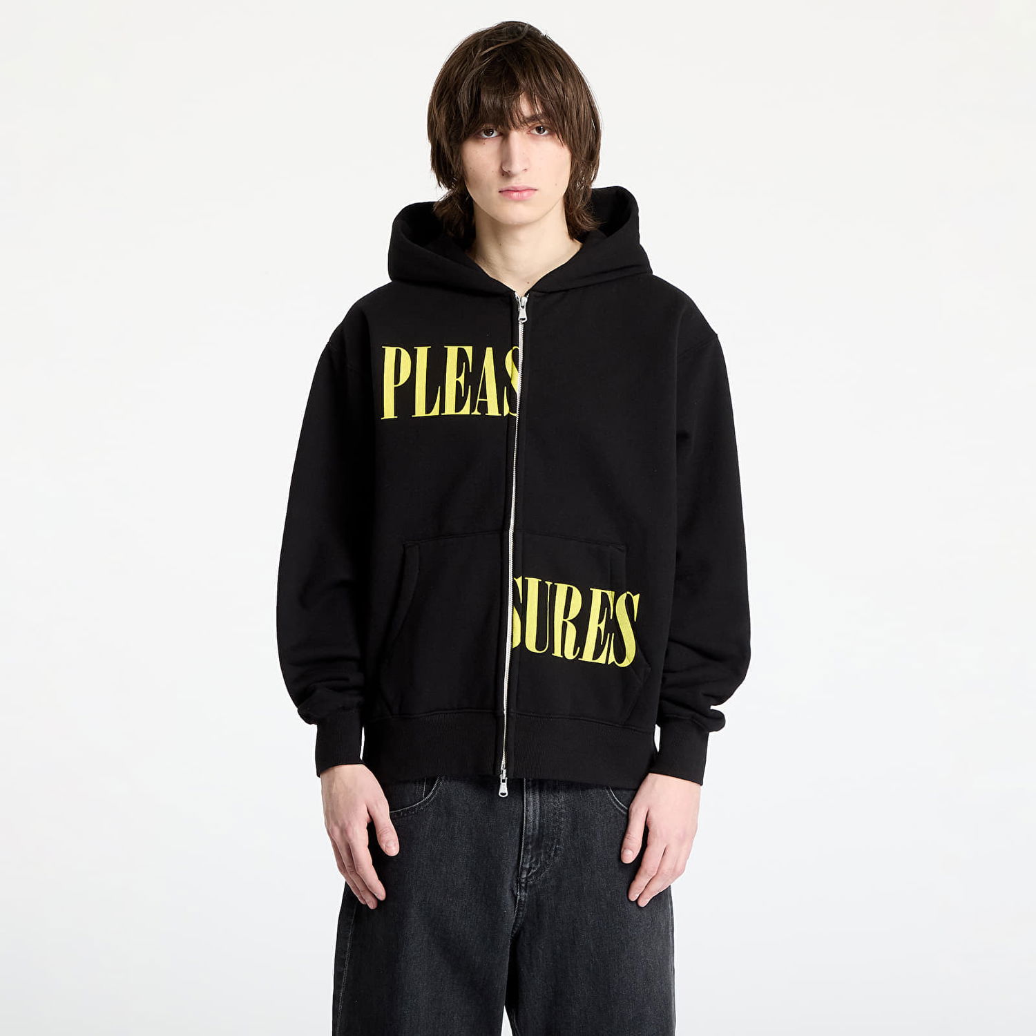 Суитчър Pleasures PLEASURES Split Zip Hoodie Черно | P25SP016 BLACK, 0