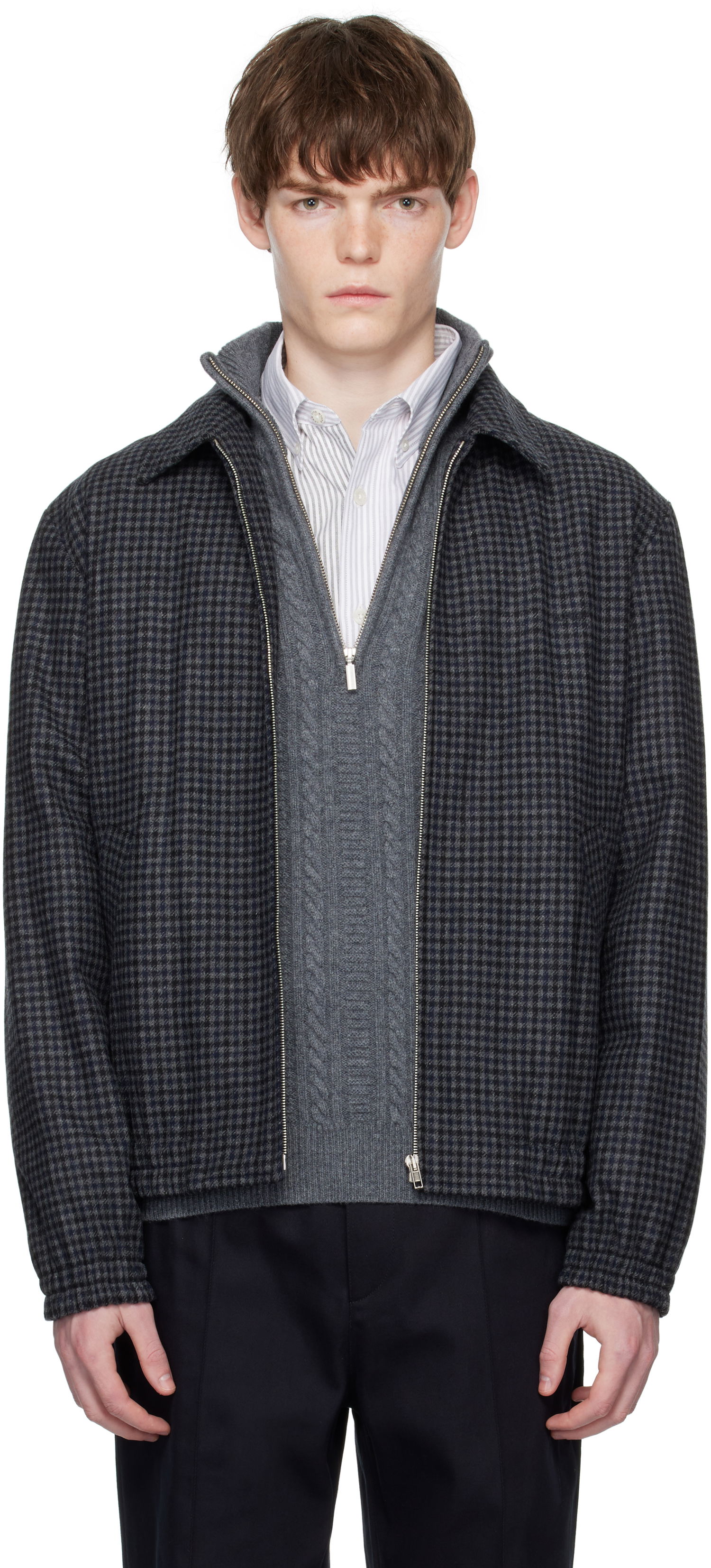 Яке A.P.C. A.P.C. Gilbert Houndstooth Jacket Тъмно синьо | WOARZ-M32018, 0