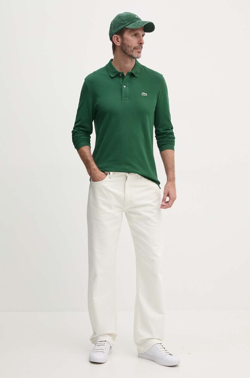 Поло тениска Lacoste Long Sleeve Polo Зелено | PH4013, 1