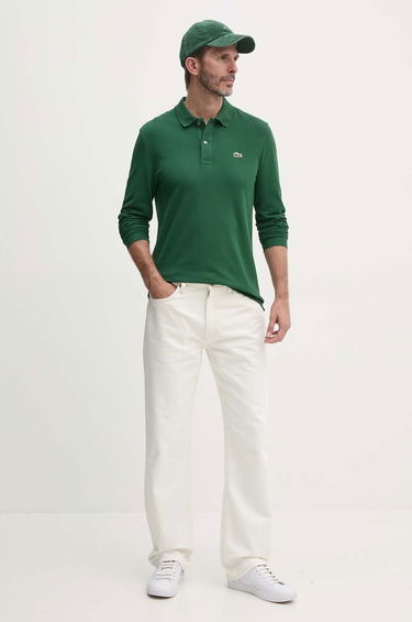 Поло тениска Lacoste Long Sleeve Polo Зелено | PH4013, 1