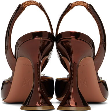 Кецове и обувки Amina Muaddi Sling 95 Metallic Leather Pumps Кафяво | BEGUM SLING CL MIRROR, 1