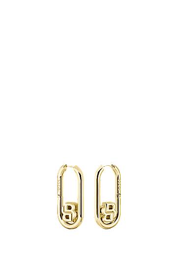 Обеци BOSS Hoop Earrings with Double B Monograms Металик | 1580629, 0